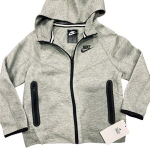 Nike Tech Kids Light Gray Zip-Up Hoodie size 7